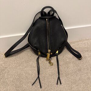 Rebecca Minkoff Julian Black Leather Backpack w/ Gold Zippers
